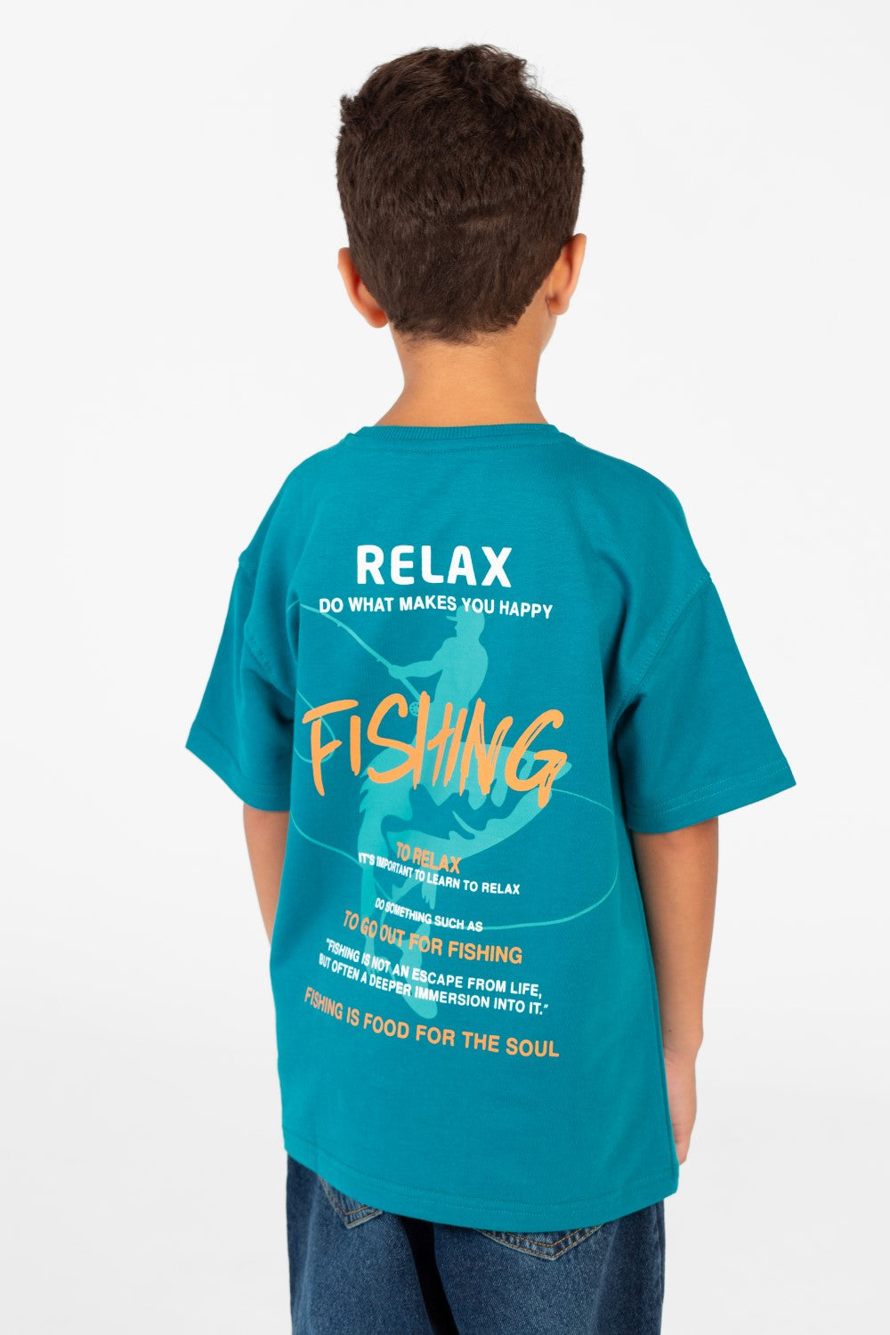 قميص نصف كم واسع بطبعة دائرية للأولاد