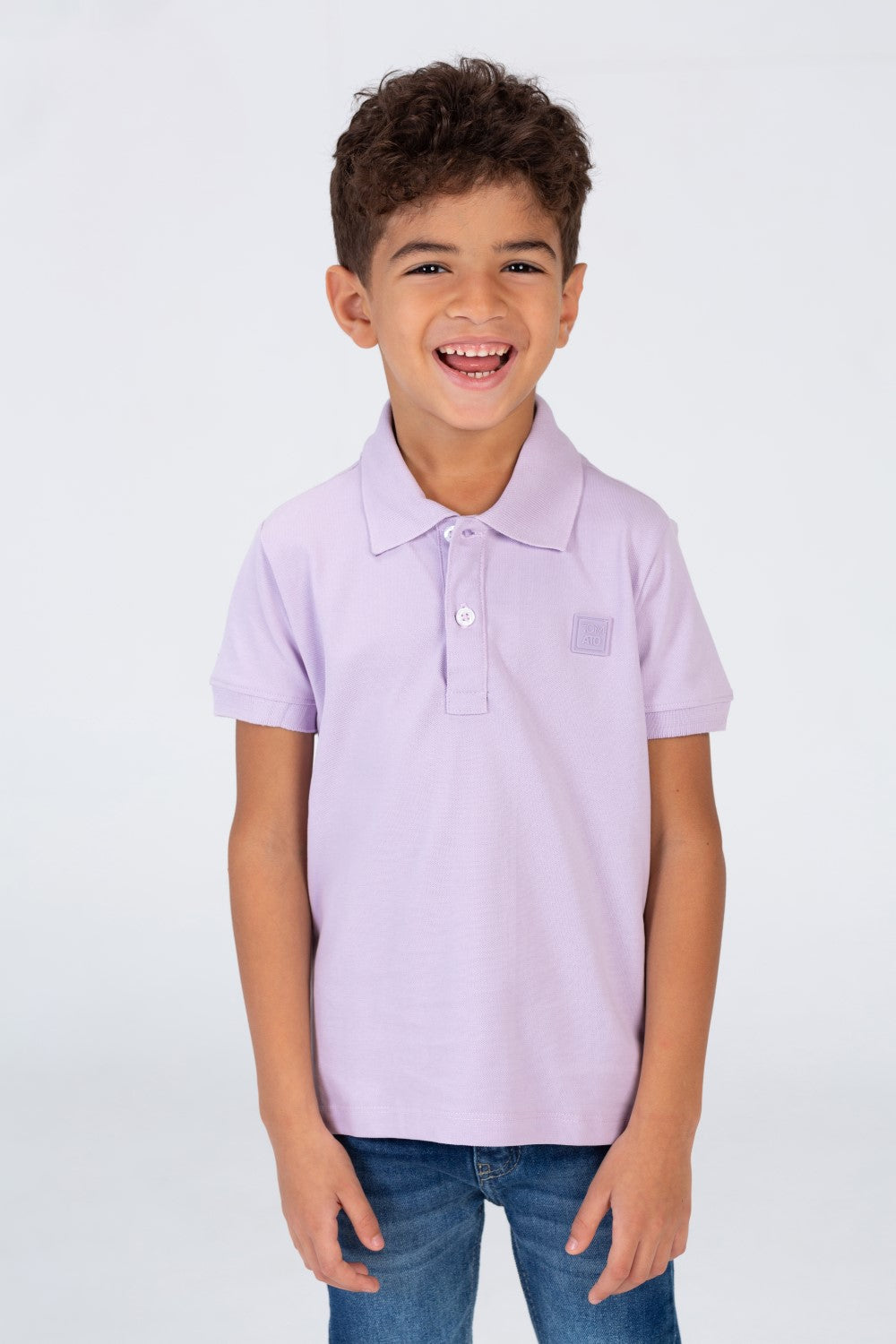 Boys Plain Polo T-shirt With Short Sleeves And Tomato Badge On The Front
