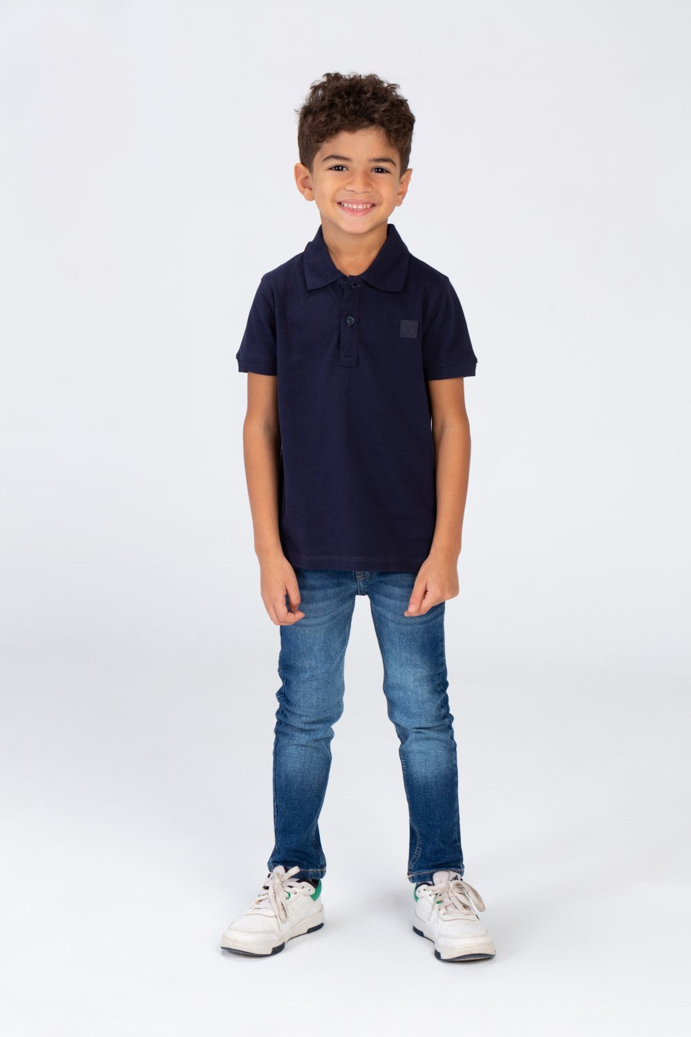 Boys Plain Polo T-shirt With Short Sleeves And Tomato Badge On The Front