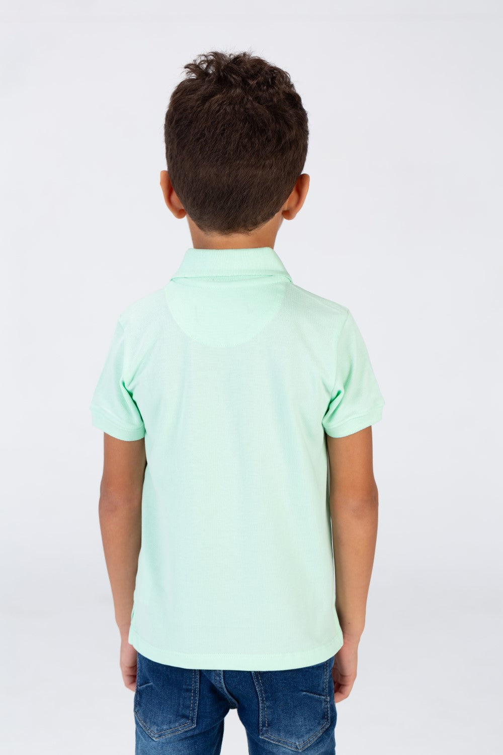 Boys Plain Polo T-shirt With Short Sleeves And Tomato Badge On The Front