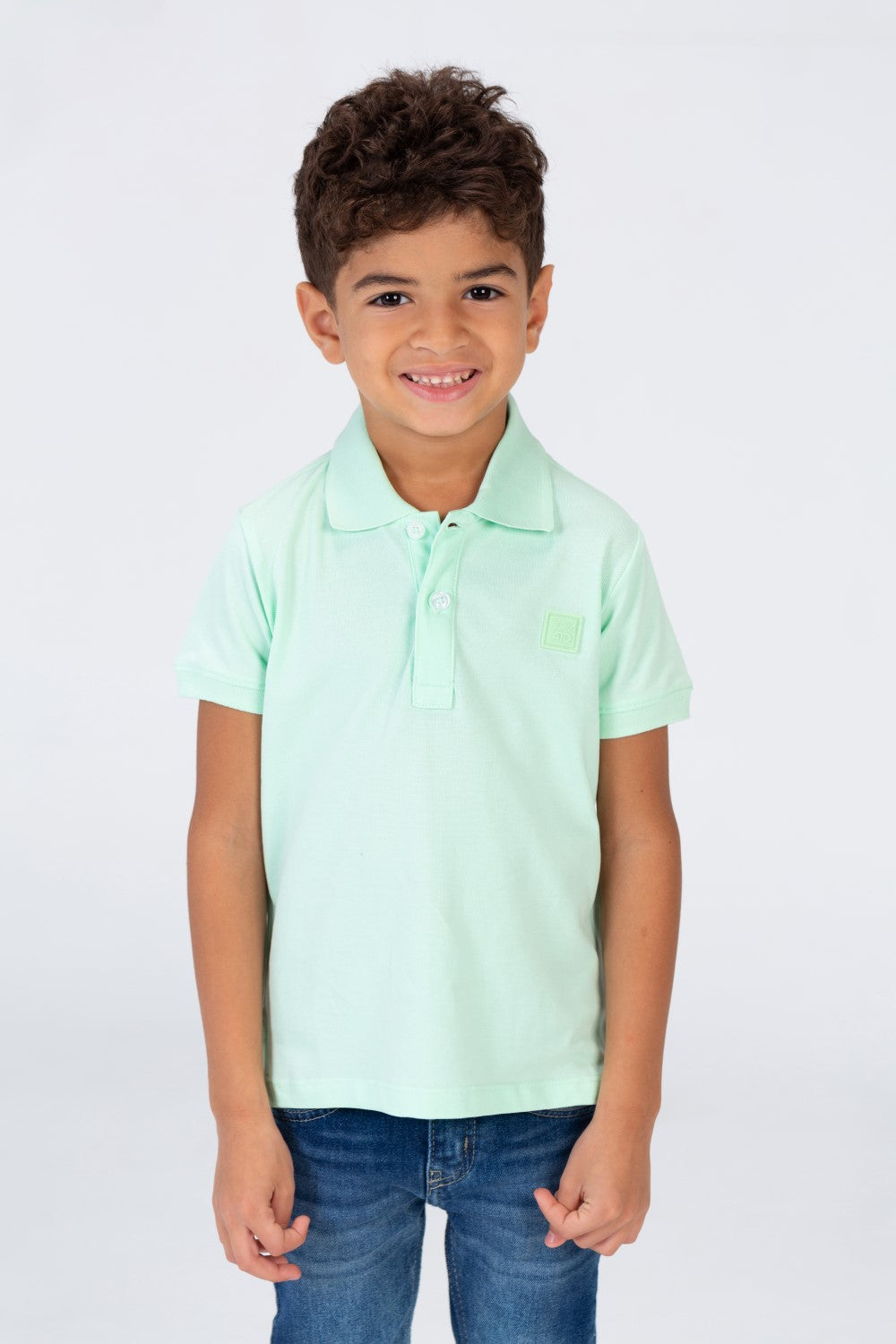 Boys Plain Polo T-shirt With Short Sleeves And Tomato Badge On The Front
