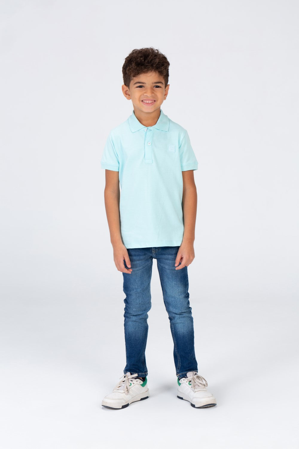 Boys Plain Polo T-shirt With Short Sleeves And Tomato Badge On The Front