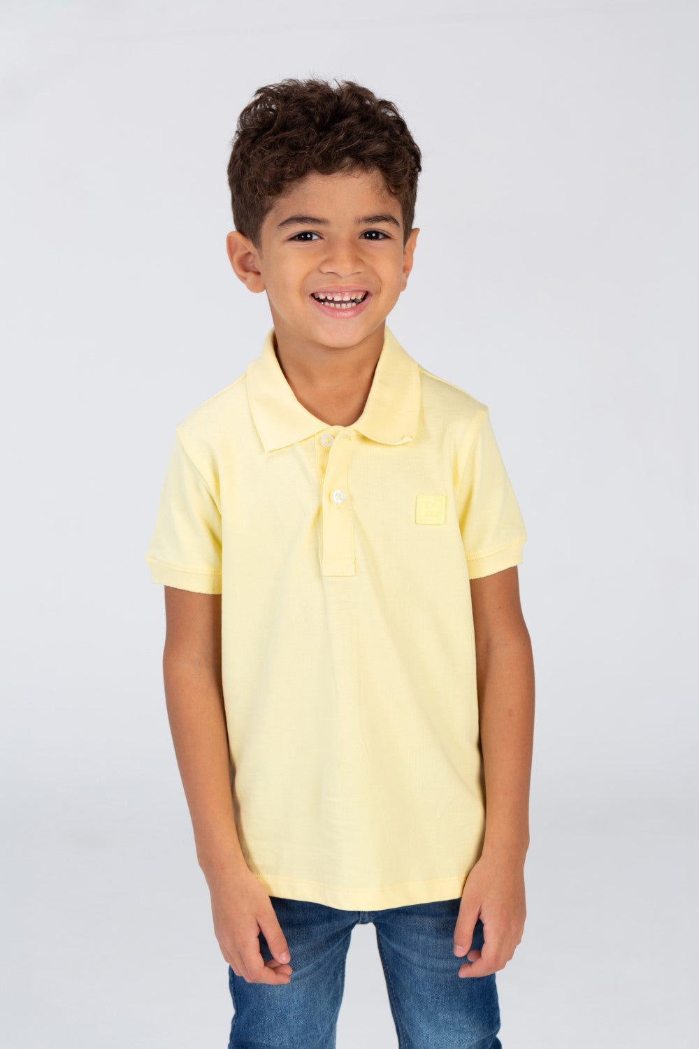 Boys Plain Polo T-shirt With Short Sleeves And Tomato Badge On The Front