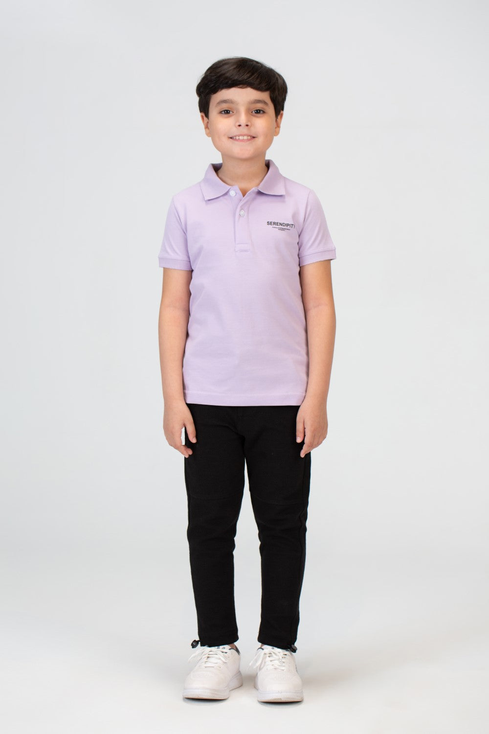 Boys Polo T-shirt With Short Sleeves And A Distinctive Back Print