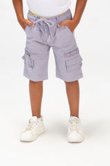 شورتات غاباردين للأولاد مع حزام خصر مطاطي وجيوب جانبية بسحّاب