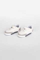 Boy's Flat Sole Faux Leather Chamois Multi Color Sneaker Shoes
