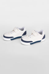 Boy's Flat Sole Faux Leather Chamois Multi Color Sneaker Shoes