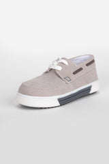 Boy's Flat Sole Chamois Casual Shoes With Unique Style