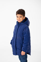 Boy's Basic Waterproof Jacket With Fur Hood