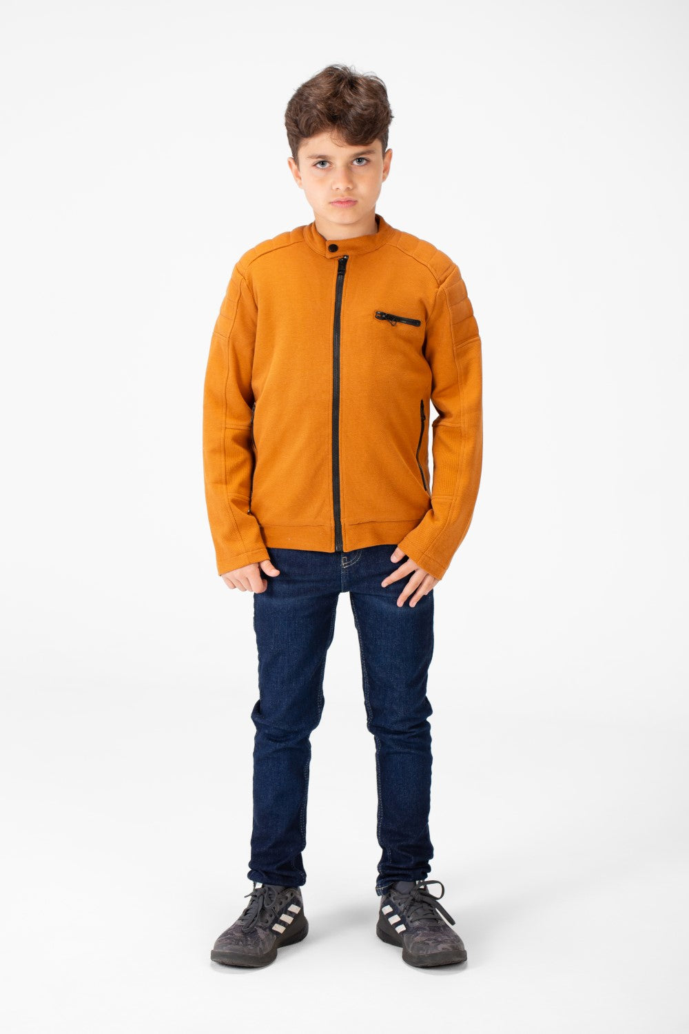 Boy's Padded Gabardine Jacket With Full Zipper Closure