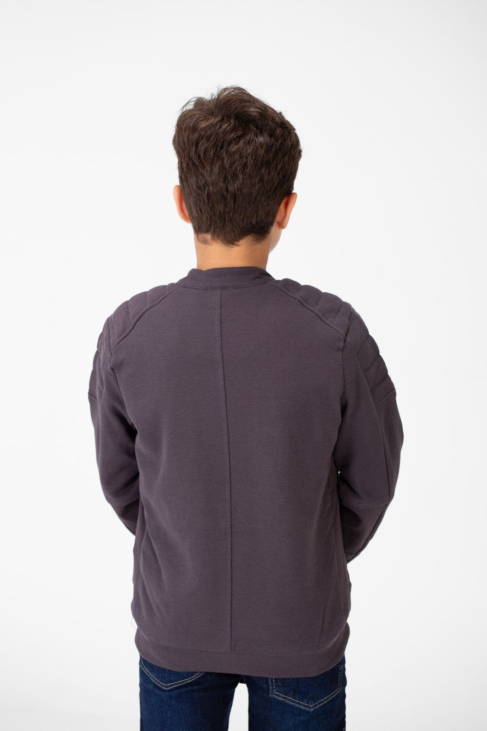 Boy's Padded Gabardine Jacket With Full Zipper Closure