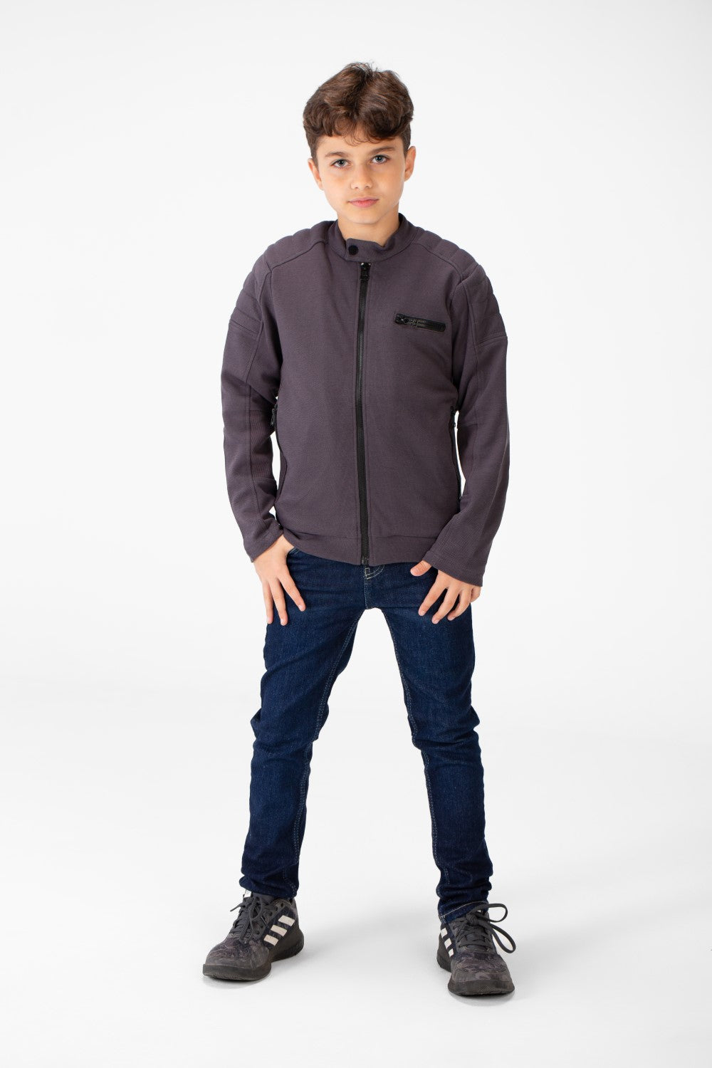 Boy's Padded Gabardine Jacket With Full Zipper Closure