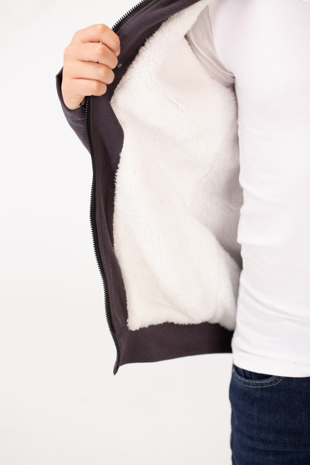 Boy's Padded Gabardine Jacket With Full Zipper Closure