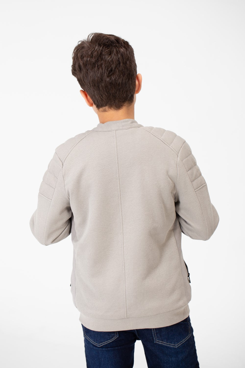 Boy's Padded Gabardine Jacket With Full Zipper Closure