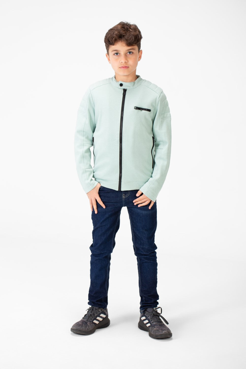 Boy's Padded Gabardine Jacket With Full Zipper Closure