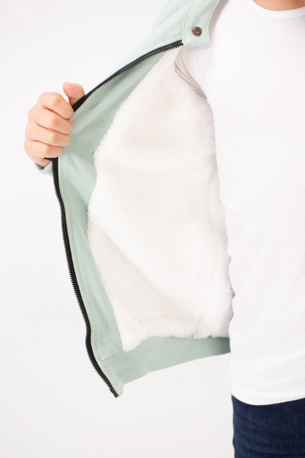 Boy's Padded Gabardine Jacket With Full Zipper Closure