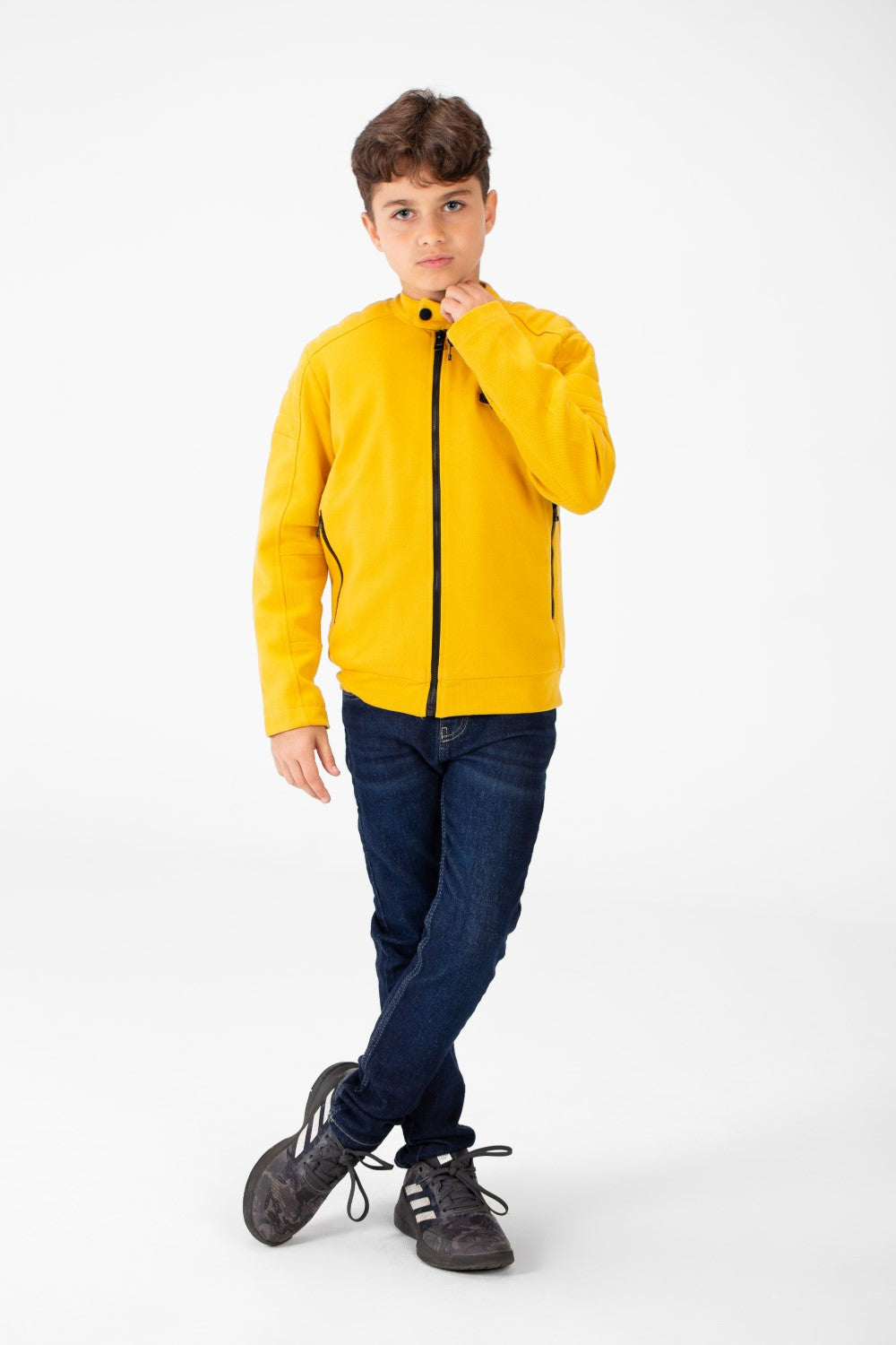 Boy's Padded Gabardine Jacket With Full Zipper Closure