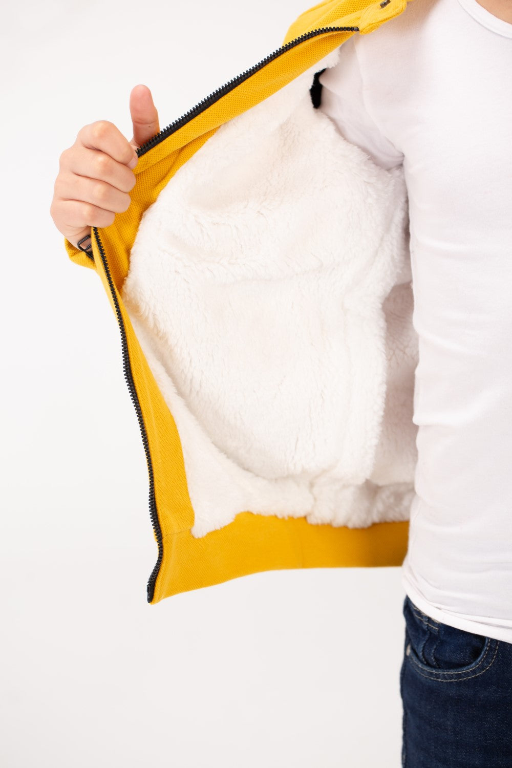 Boy's Padded Gabardine Jacket With Full Zipper Closure