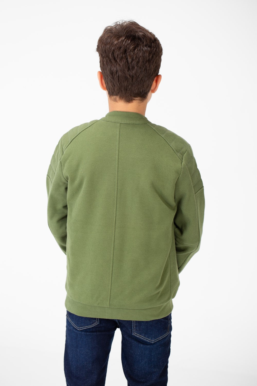 Boy's Padded Gabardine Jacket With Full Zipper Closure