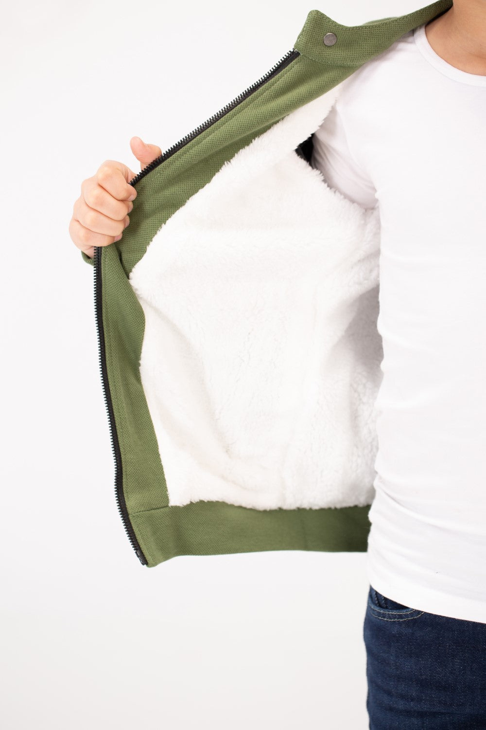 Boy's Padded Gabardine Jacket With Full Zipper Closure