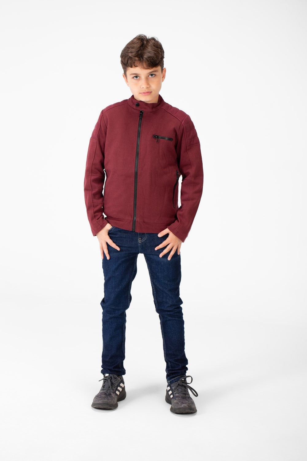 Boy's Padded Gabardine Jacket With Full Zipper Closure