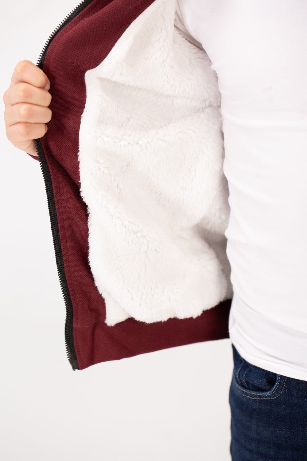 Boy's Padded Gabardine Jacket With Full Zipper Closure