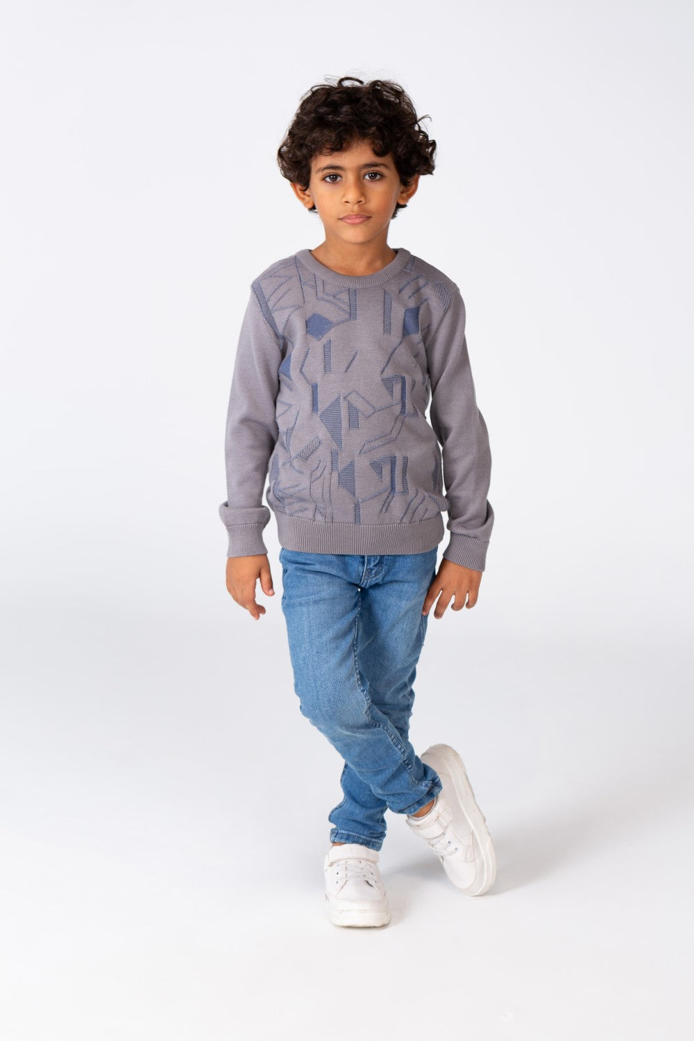 Boy's Jakar Pullover With Round Neck And Long Sleeves