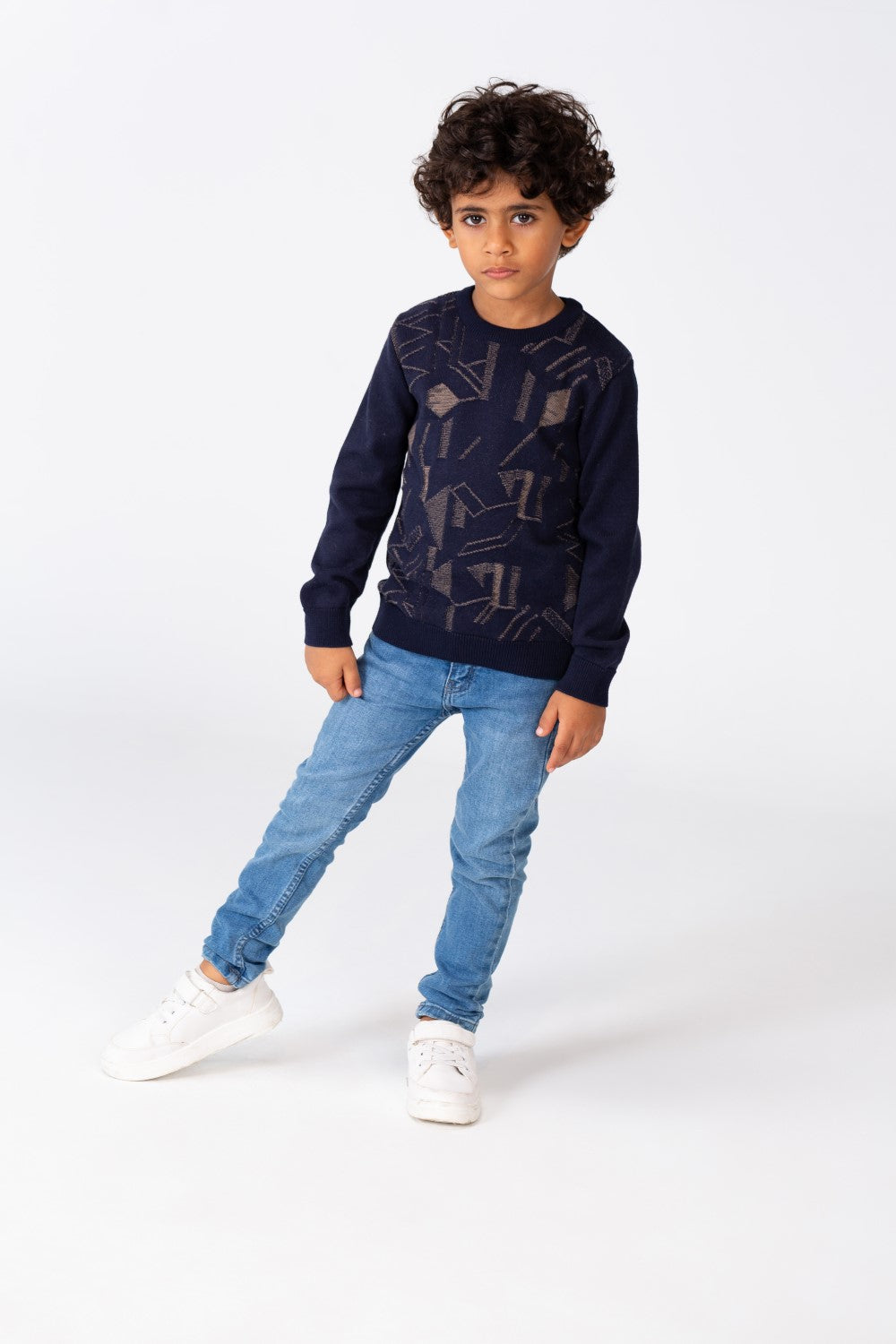 Boy's Jakar Pullover With Round Neck And Long Sleeves