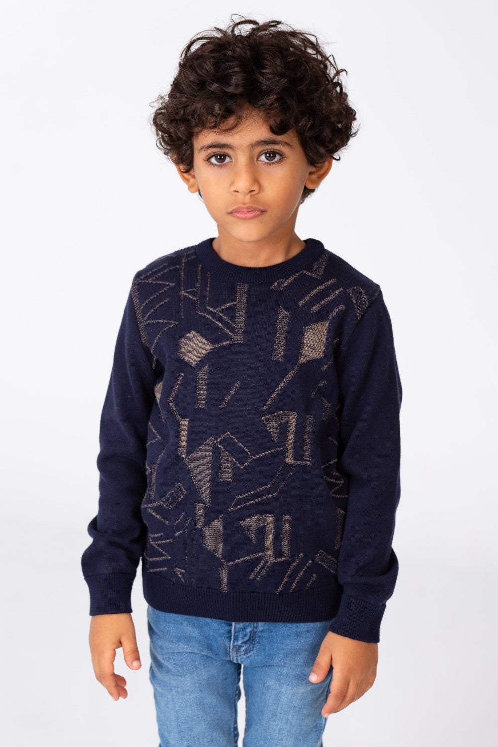 Boy's Jakar Pullover With Round Neck And Long Sleeves