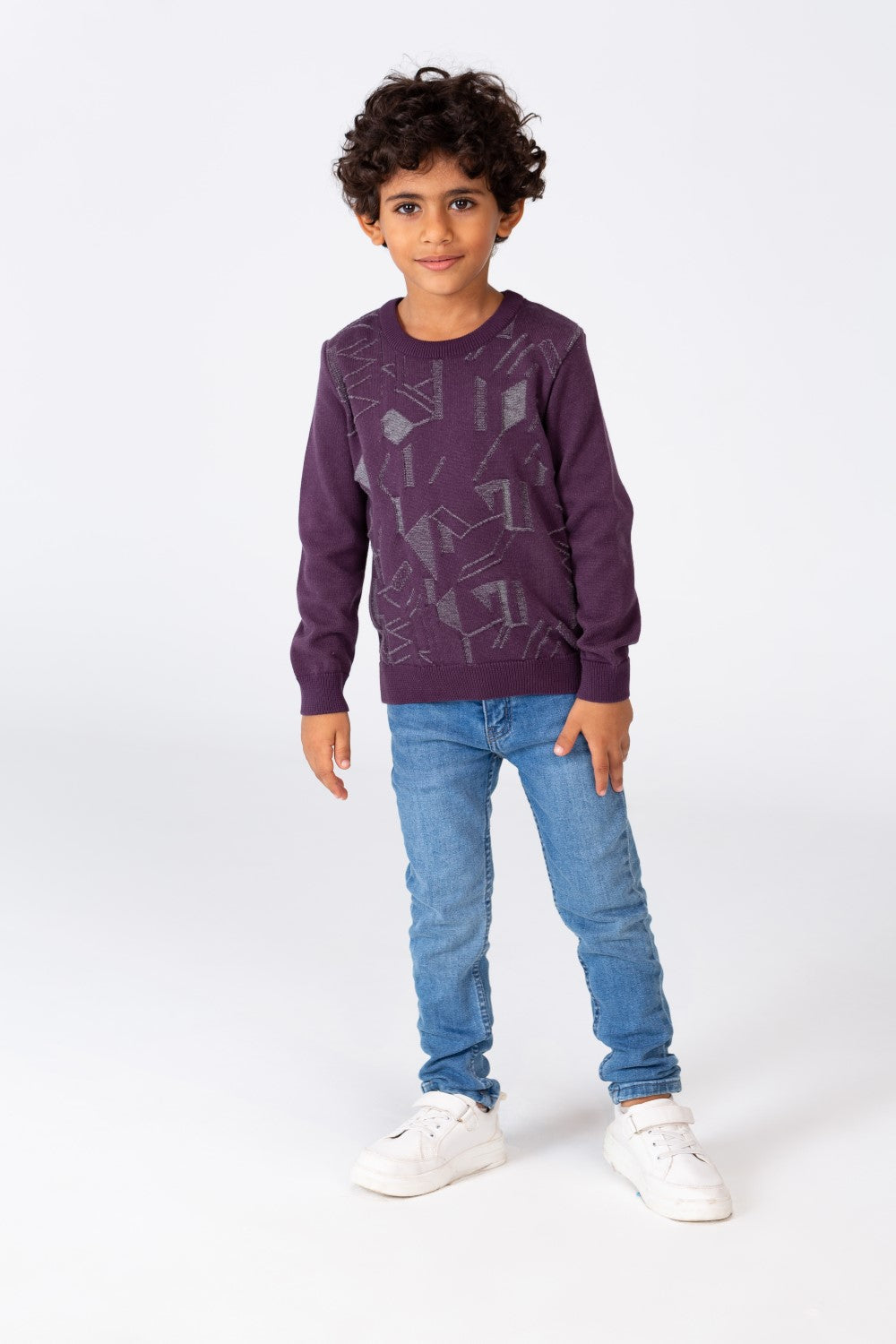 Boy's Jakar Pullover With Round Neck And Long Sleeves