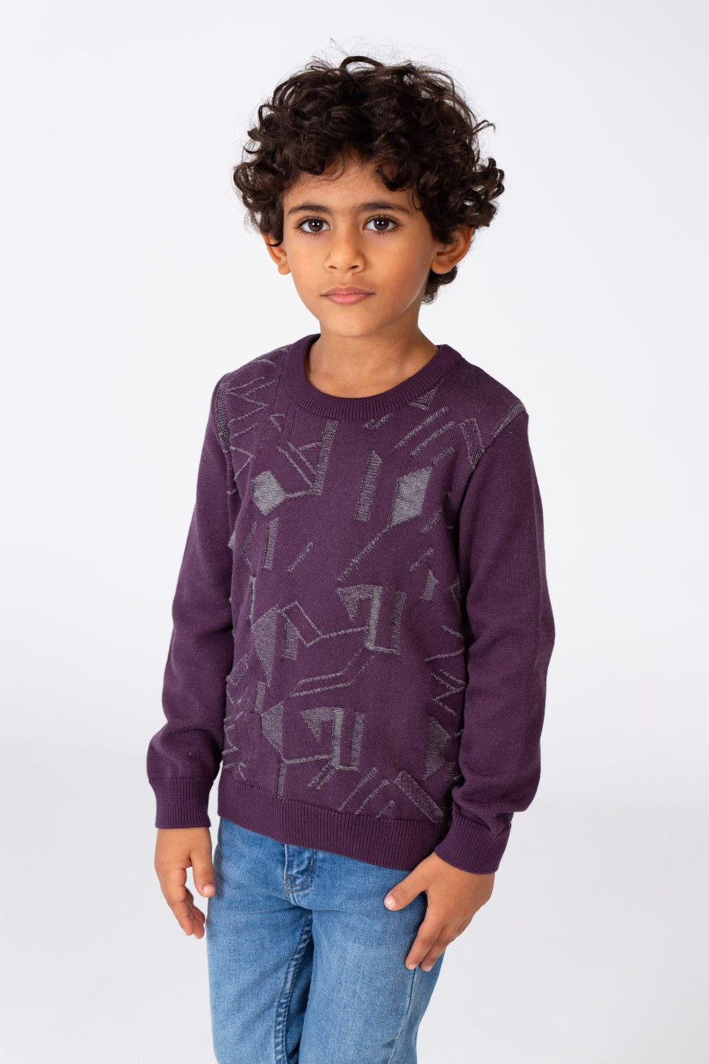 Boy's Jakar Pullover With Round Neck And Long Sleeves