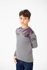 Boy's Round Neck Long Sleeves Jakar Pullover