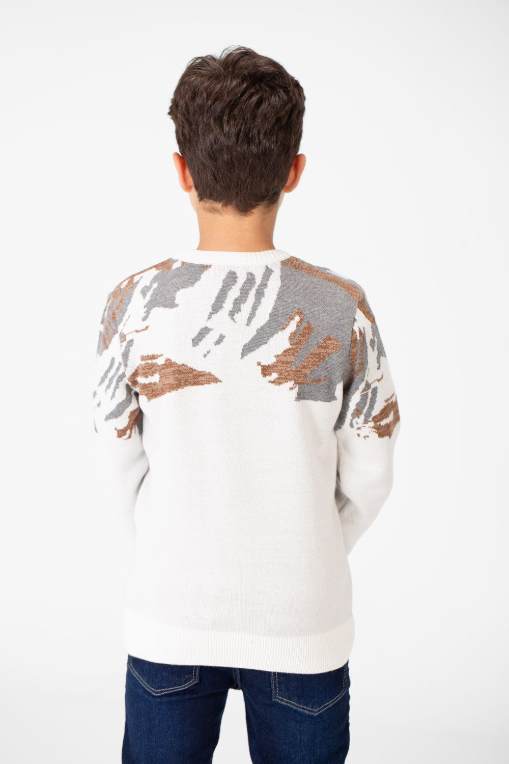 Boy's Round Neck Long Sleeves Jakar Pullover