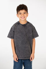 قميص قصير الأكمام مغسول للصبيان