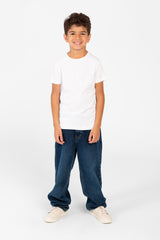 قميص بفتحة رقبة دائرية أساسي للصبي مصنوع من خامة عالية الجودة