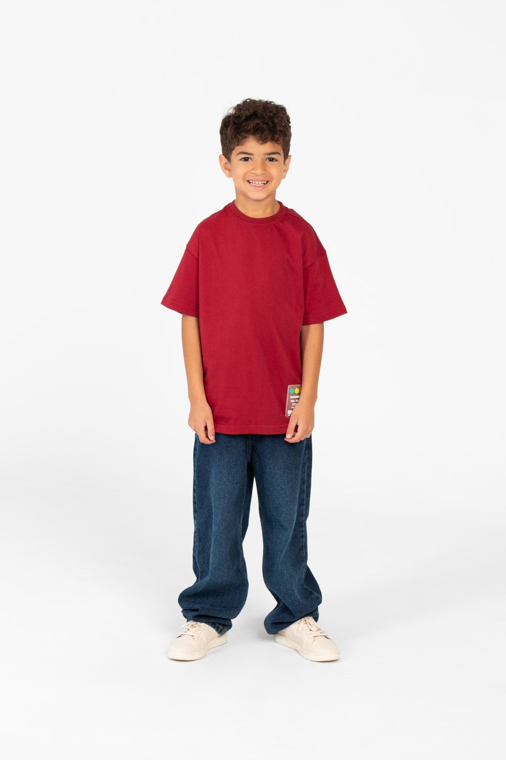 قميص نصف كم واسع أساسي للأولاد