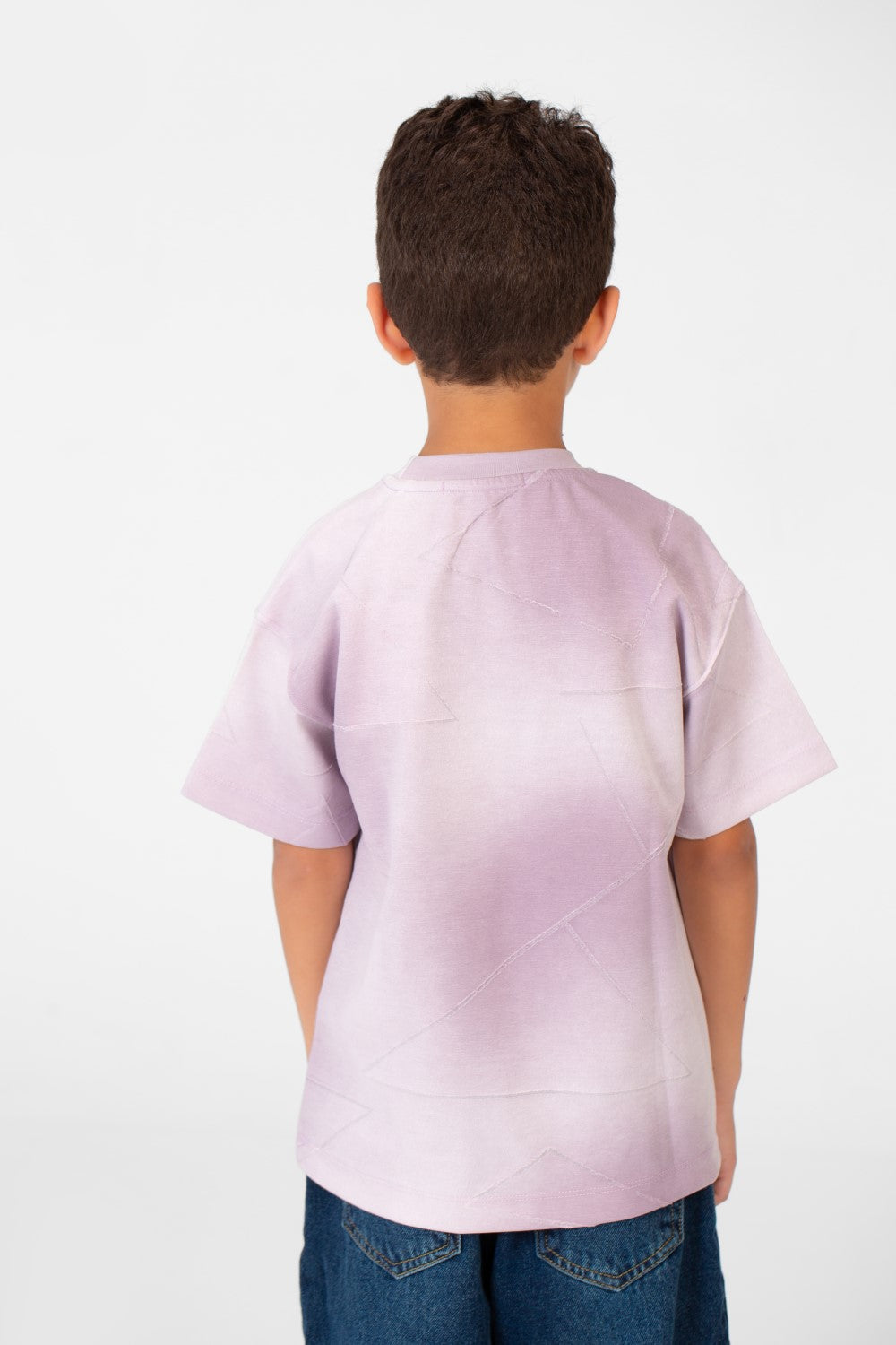 قميص أولاد بأكمام قصيرة وياقة دائرية أساسي مريح من خامة عالية الجودة