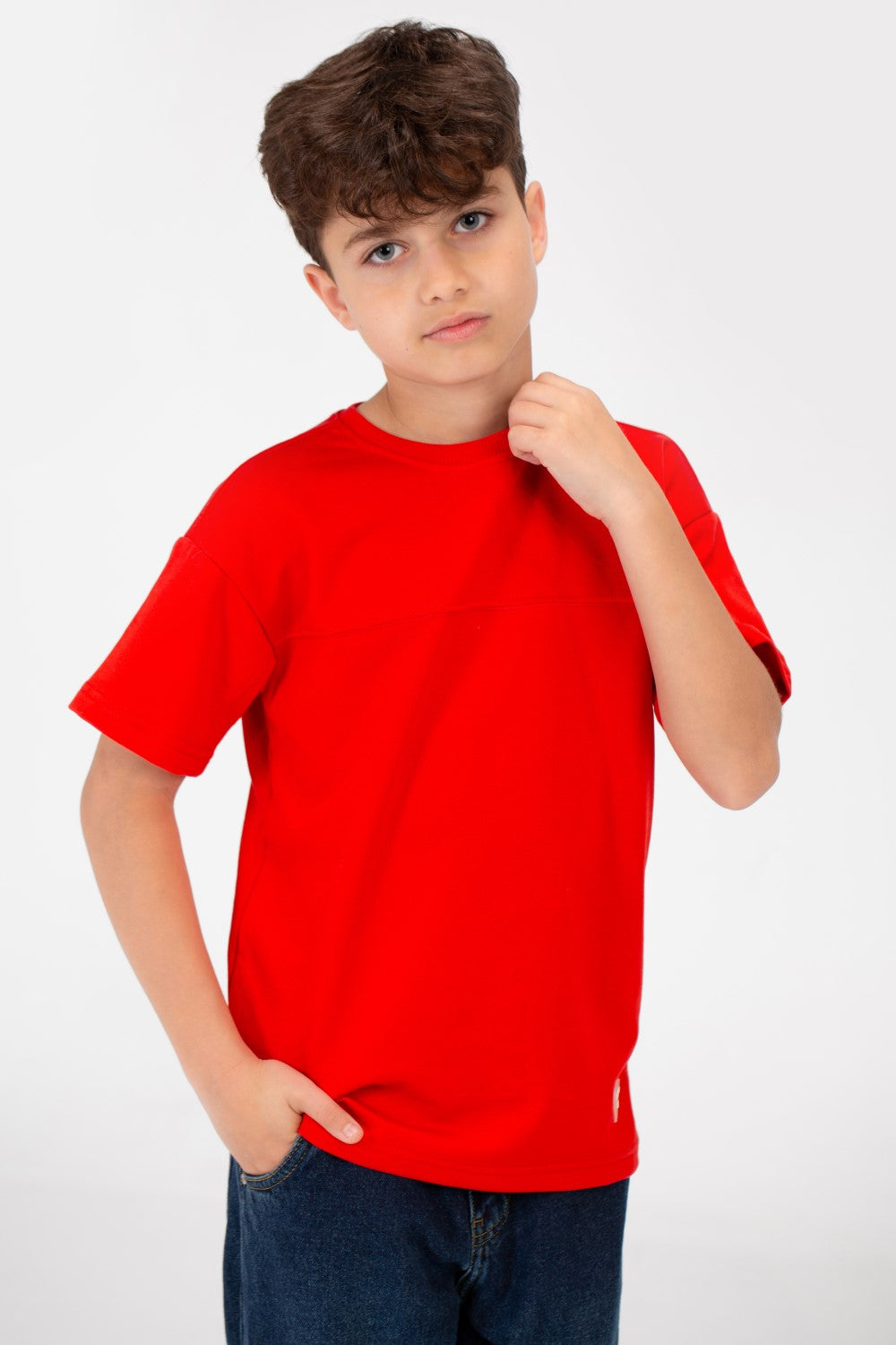 قميص نصف كم أساسي عالي الجودة للأولاد