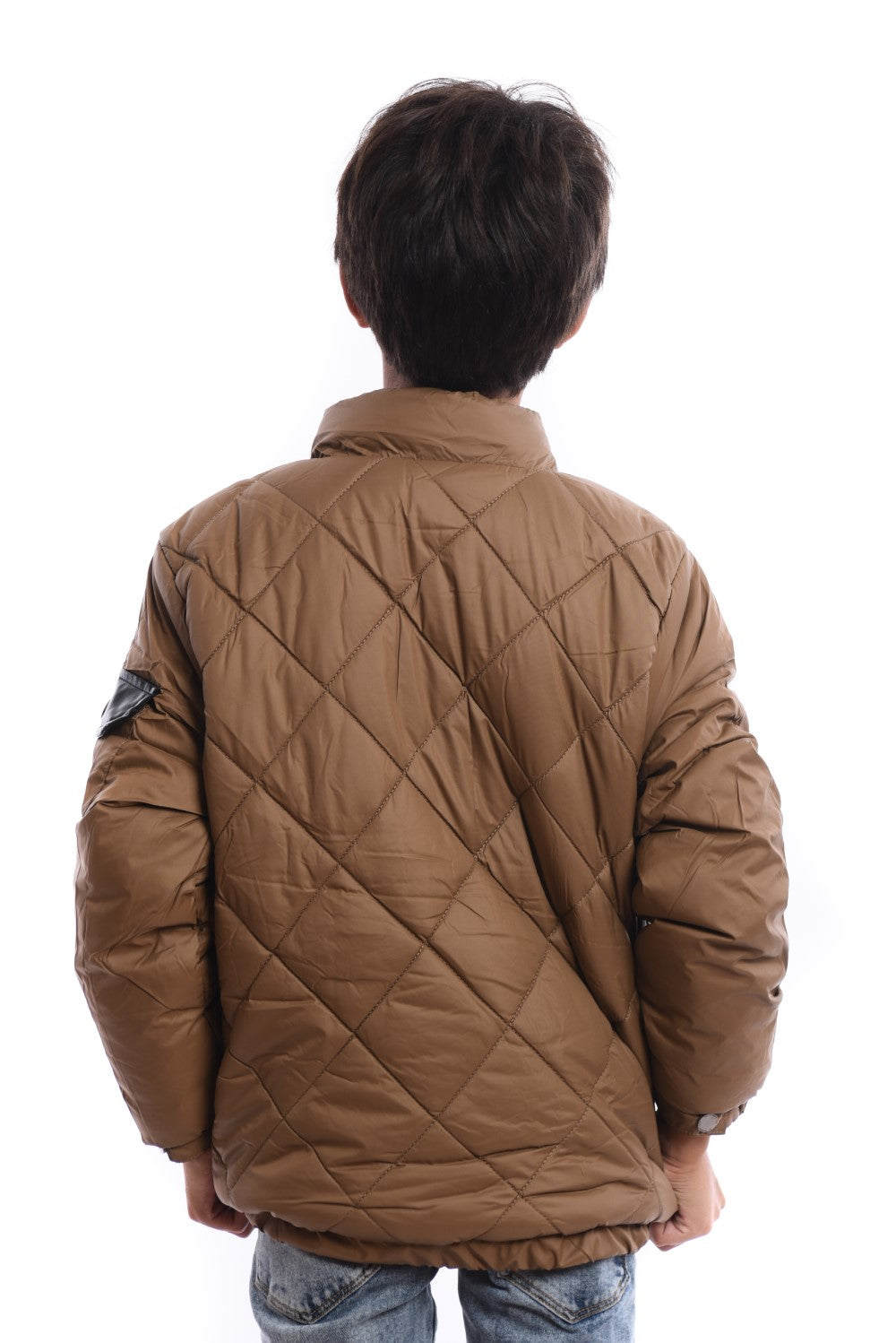 Boy's Casual Full Zipper Unique Style Padded Waterproof Jacket With Side Pocket