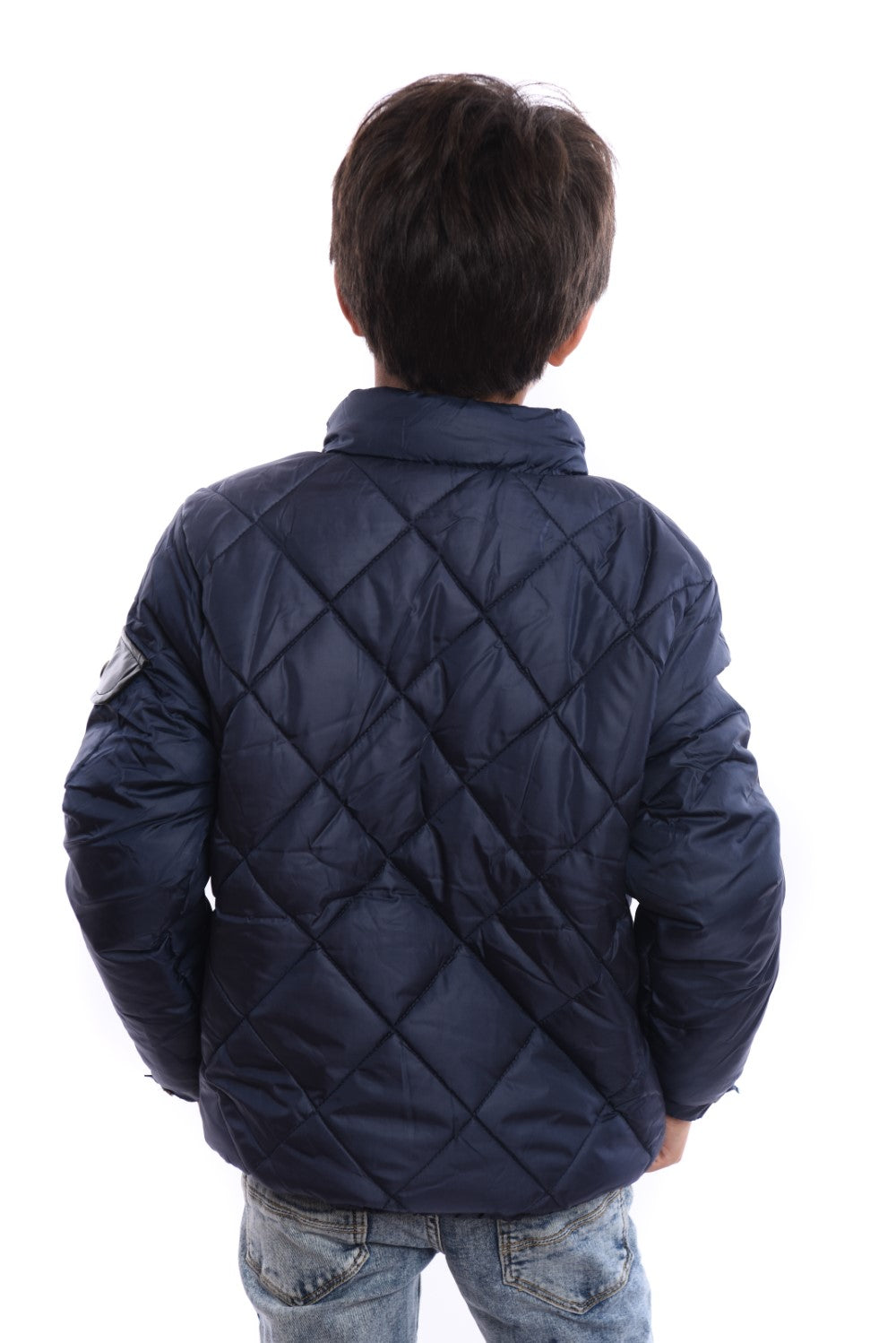 Boy's Casual Full Zipper Unique Style Padded Waterproof Jacket With Side Pocket