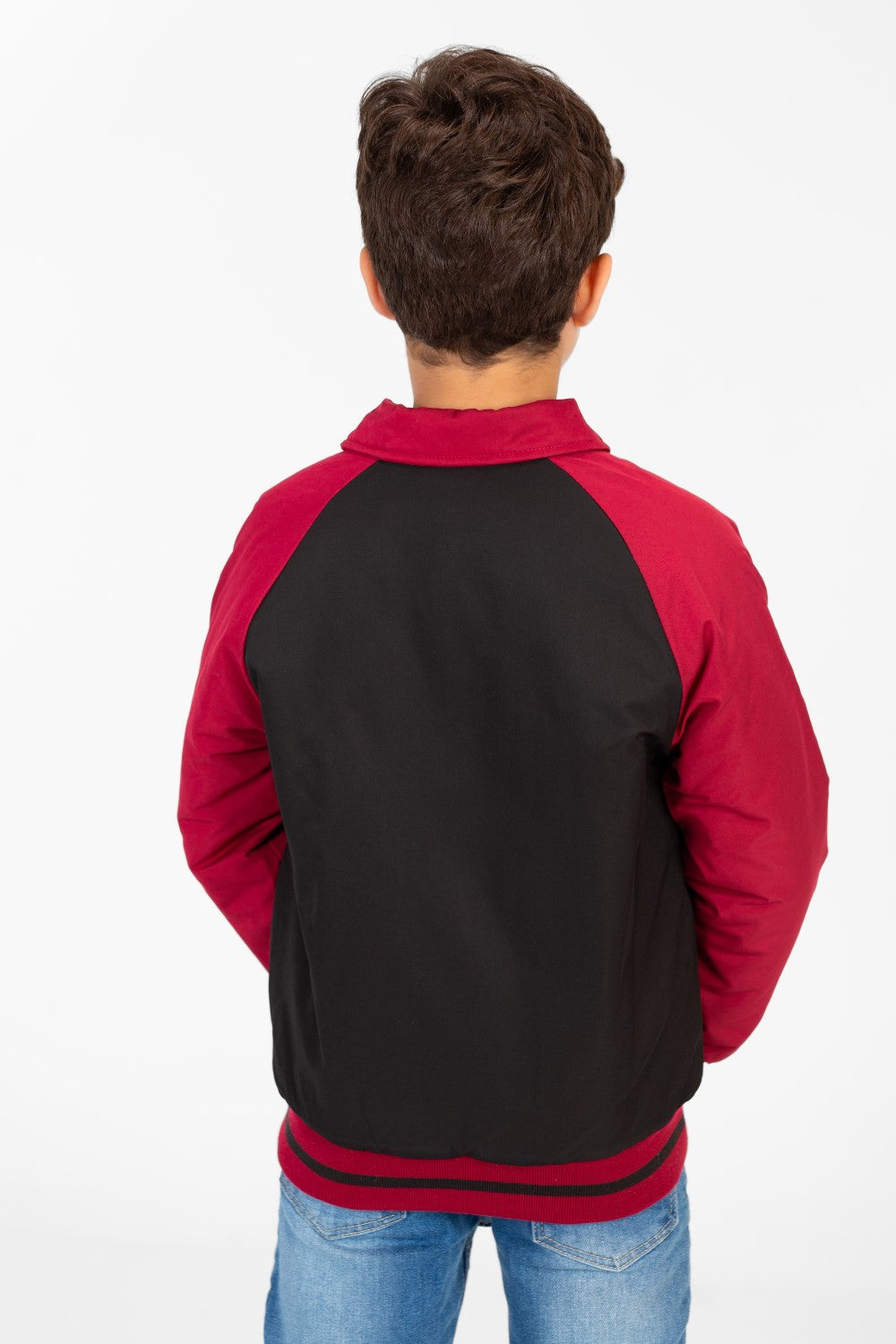 Boy's Color Block Jacket With Front Print
