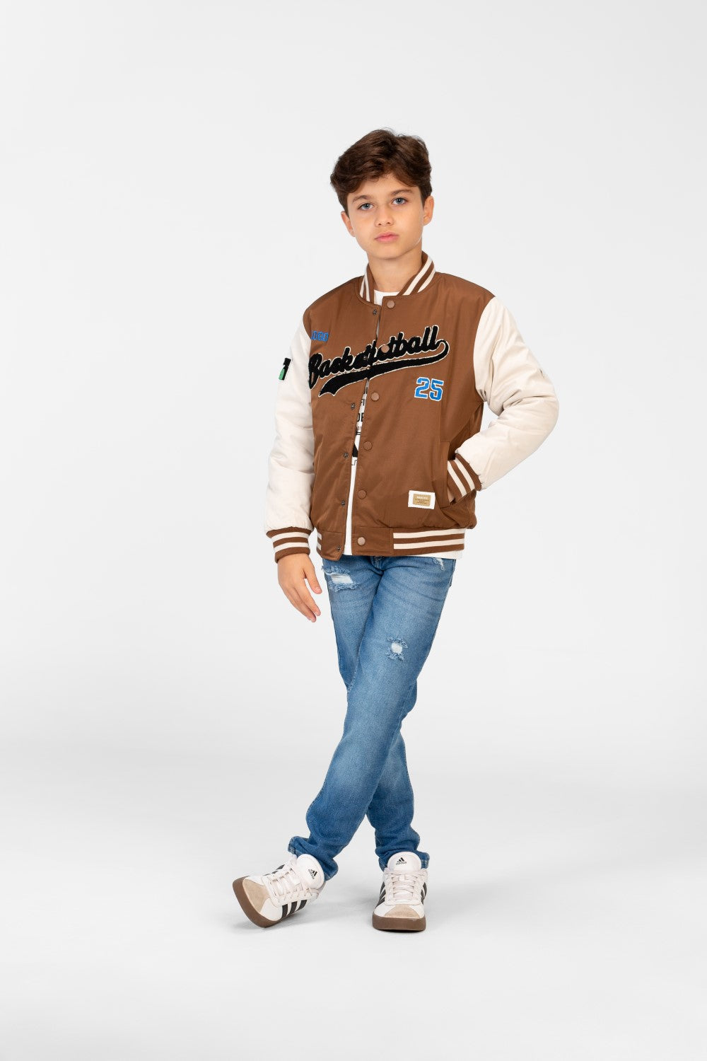 Boy's Varsity Waterproof Long Sleeve Baseball Jacket