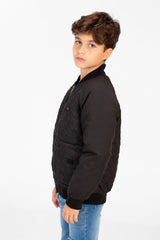 Boy's Waterproof Jacket With Front Zipper And Long Sleeves