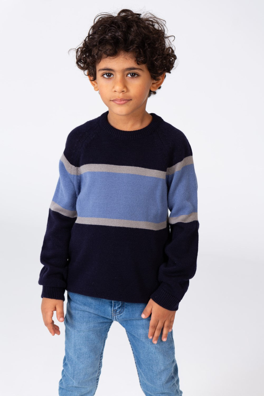 Boy's Regular Fit Crew Neck Pullover
