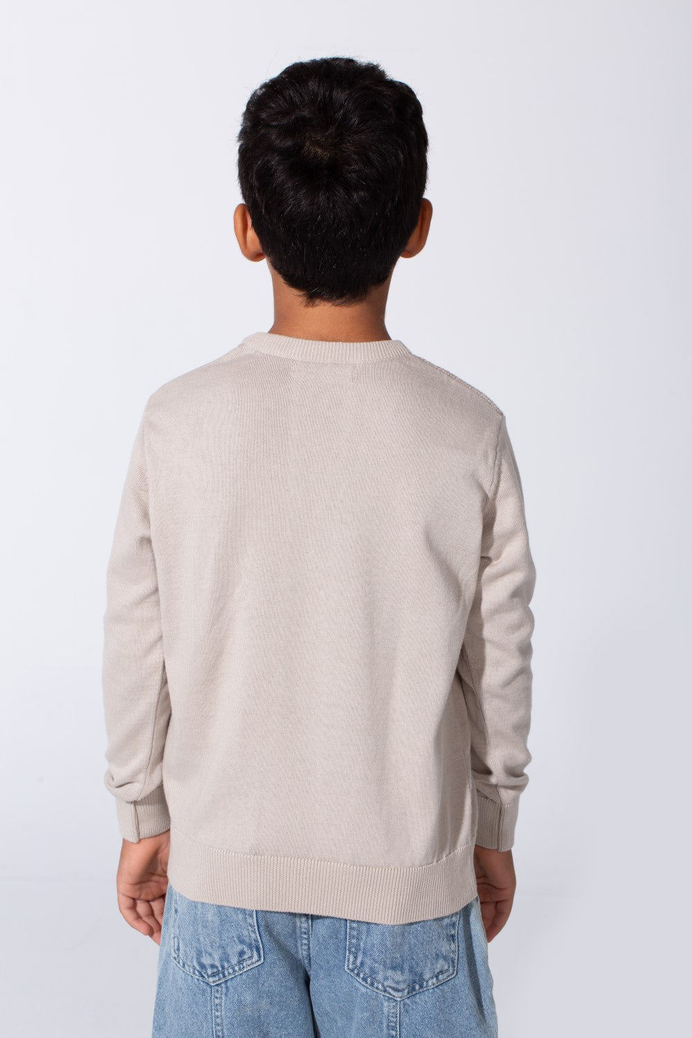 Boy's Slim Fit Cotton Round Neck Long Sleeves Pullover In Breathable Fabric