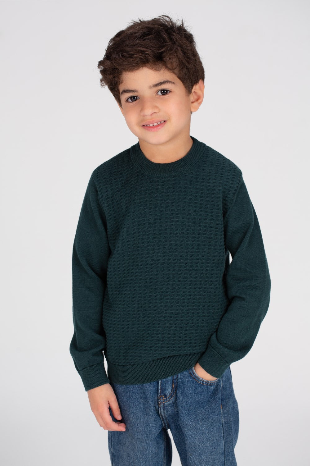 Boy's Crew neck Made Of Soft Basic Pullover