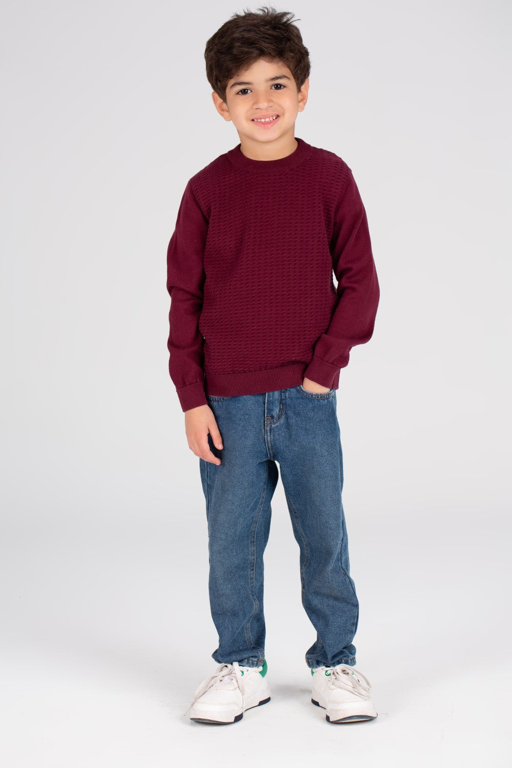 Boy's Crew neck Made Of Soft Basic Pullover