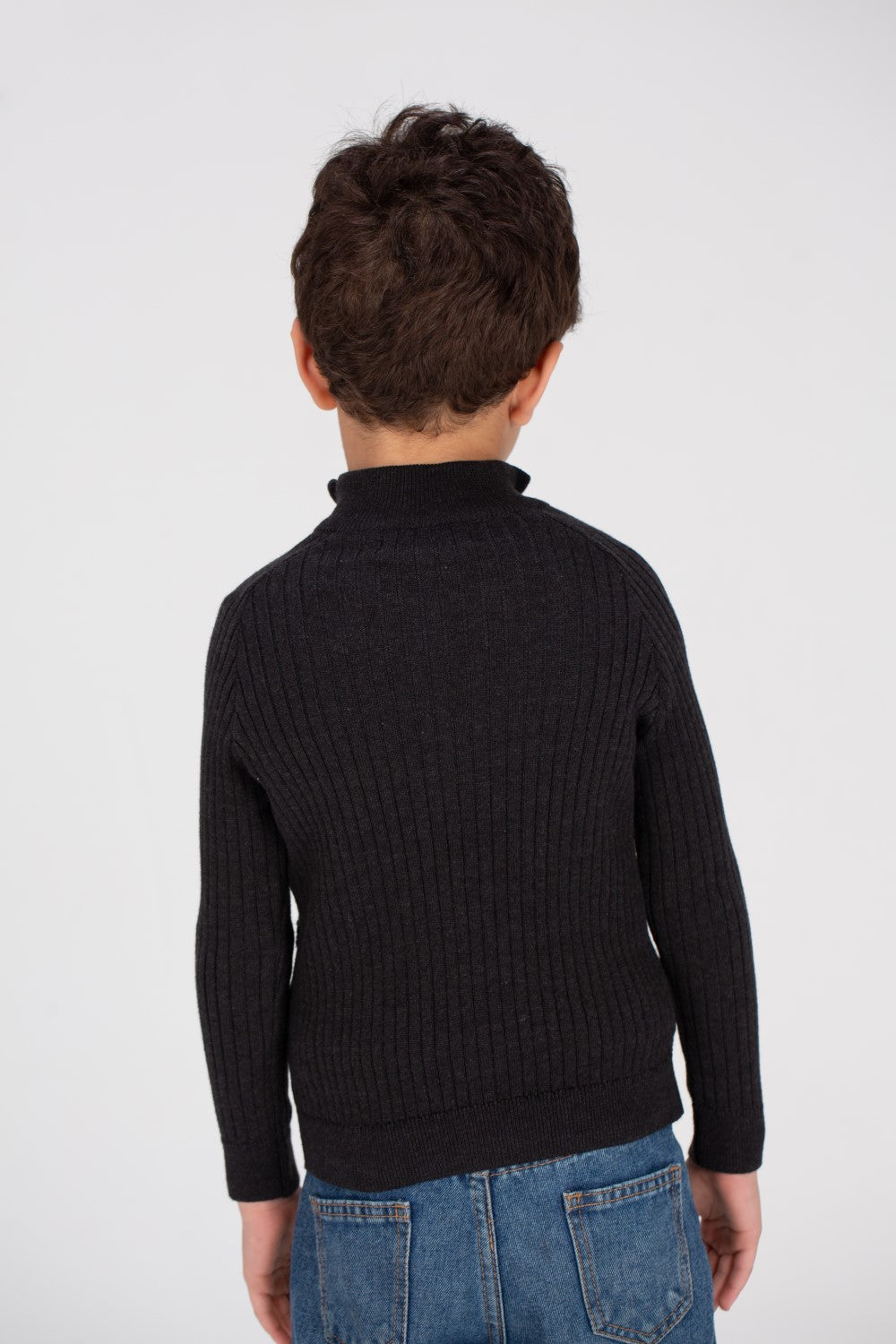 Boy's SlimFit Full Zipper Padded Basic Wool Pullover With Unique Style