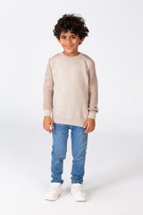 Boy's Plain Pullover With A Round Neck Made Of Cotton Material