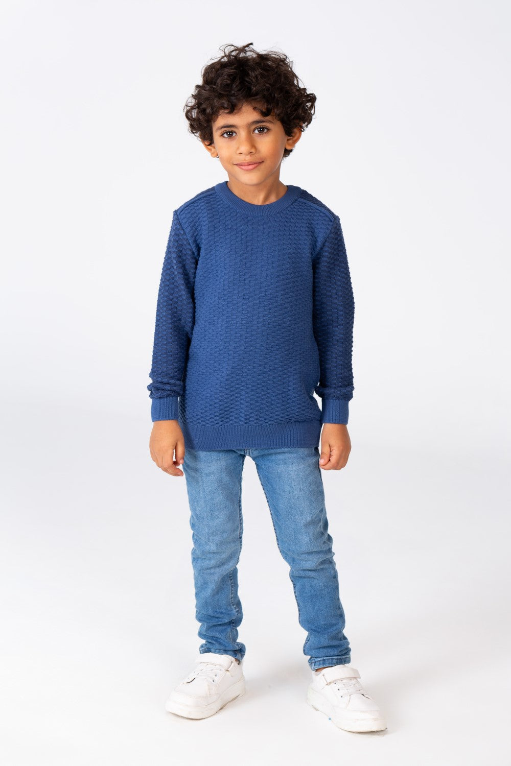 Boy's Plain Pullover With A Round Neck Made Of Cotton Material